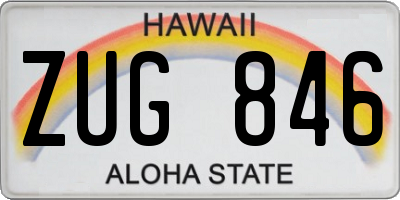 HI license plate ZUG846