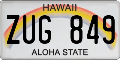HI license plate ZUG849
