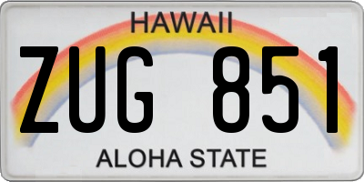 HI license plate ZUG851