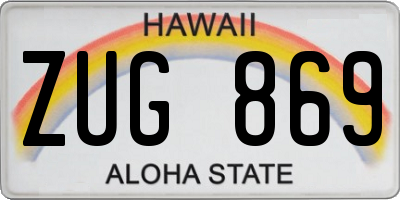 HI license plate ZUG869