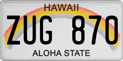 HI license plate ZUG870
