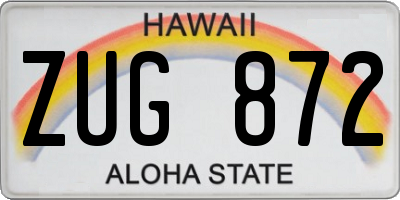 HI license plate ZUG872