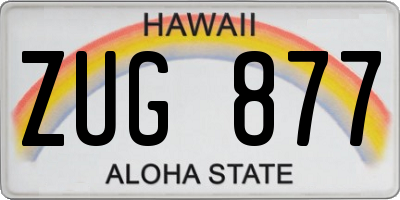 HI license plate ZUG877