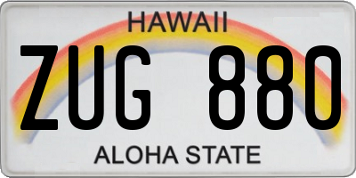 HI license plate ZUG880