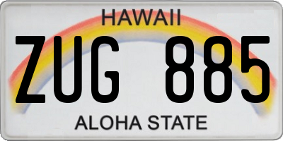 HI license plate ZUG885