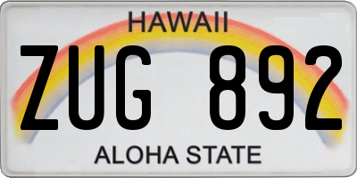 HI license plate ZUG892