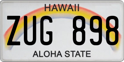 HI license plate ZUG898