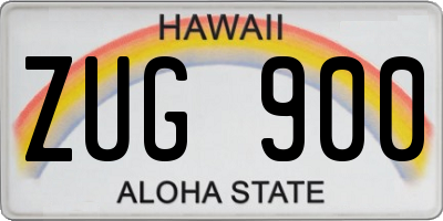 HI license plate ZUG900