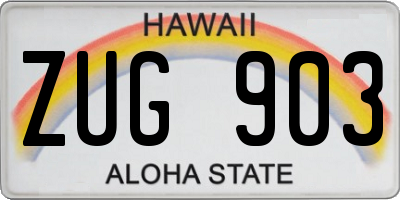HI license plate ZUG903