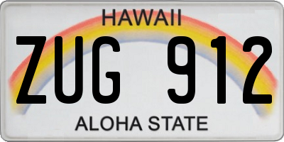 HI license plate ZUG912