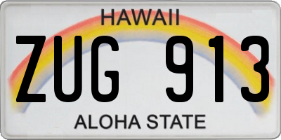 HI license plate ZUG913