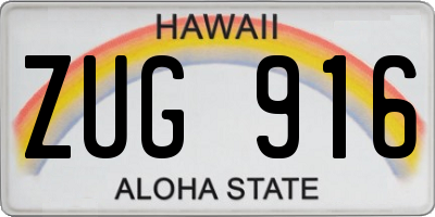 HI license plate ZUG916