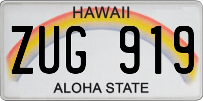 HI license plate ZUG919