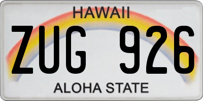 HI license plate ZUG926