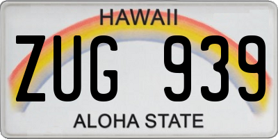 HI license plate ZUG939