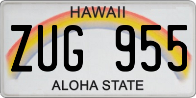 HI license plate ZUG955