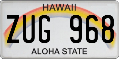HI license plate ZUG968
