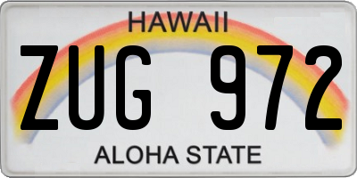 HI license plate ZUG972