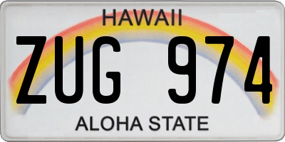 HI license plate ZUG974