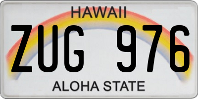 HI license plate ZUG976