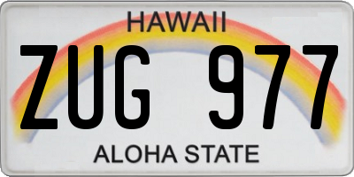 HI license plate ZUG977