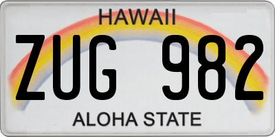 HI license plate ZUG982