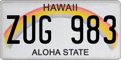 HI license plate ZUG983