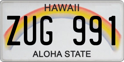 HI license plate ZUG991