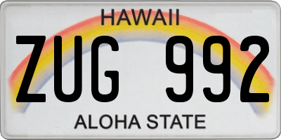 HI license plate ZUG992
