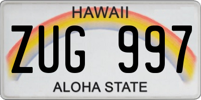 HI license plate ZUG997