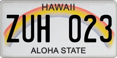 HI license plate ZUH023