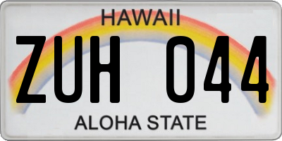 HI license plate ZUH044
