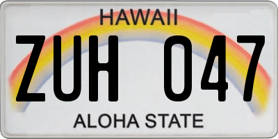 HI license plate ZUH047