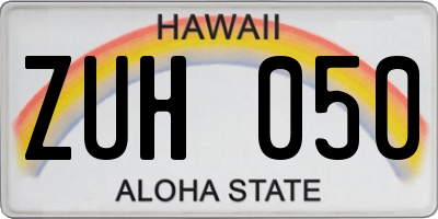 HI license plate ZUH050