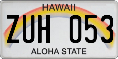 HI license plate ZUH053