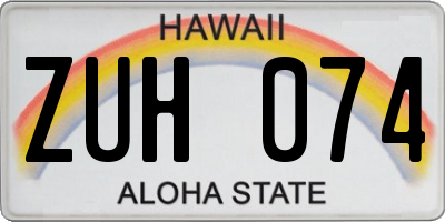 HI license plate ZUH074