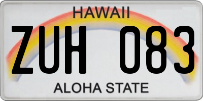 HI license plate ZUH083
