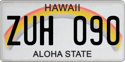 HI license plate ZUH090