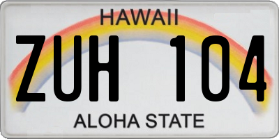HI license plate ZUH104