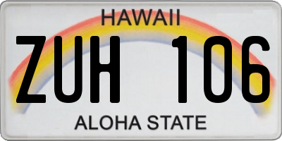 HI license plate ZUH106