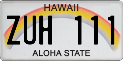 HI license plate ZUH111
