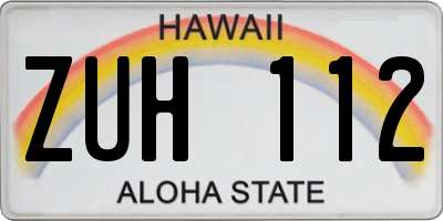 HI license plate ZUH112