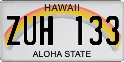 HI license plate ZUH133