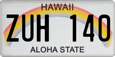 HI license plate ZUH140