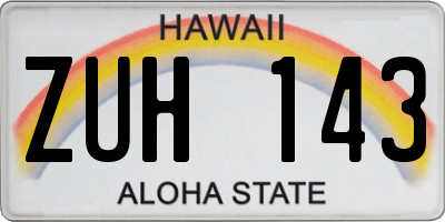 HI license plate ZUH143