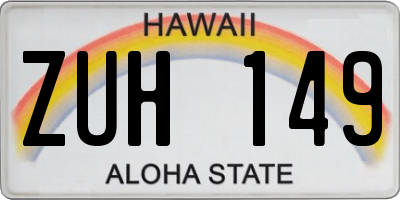 HI license plate ZUH149