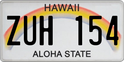 HI license plate ZUH154