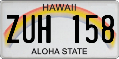 HI license plate ZUH158
