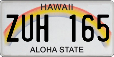 HI license plate ZUH165