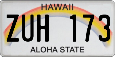 HI license plate ZUH173